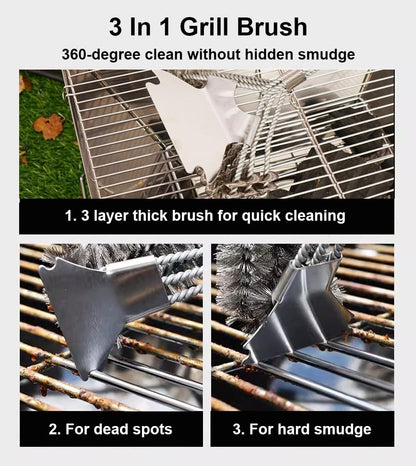 Grill Brush Grill Cleaning Kit, Grill Cleaner BBQ Grill Accessories Grill Rescue Brush Grill Brush Bristle Free, Grill Brush for Outdoor Grill BBQ Brush for Grill Cleaning (D23)