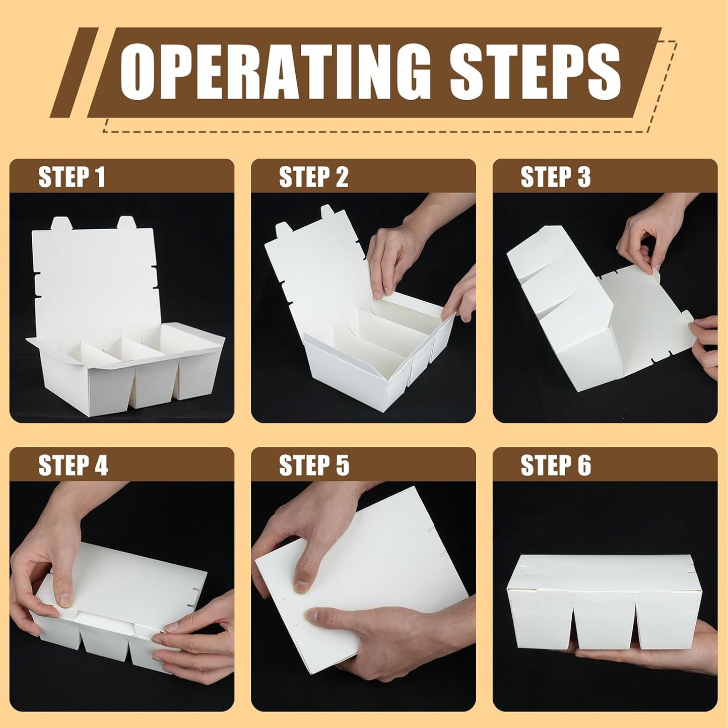 30 Pack 3 Compartment Take Out Food Containers, 7.5x5.4x2.6" Bamboo Pulp Paper Take Out Boxes, Disposable To Go Container Take Out Containers, Greaseproof Paper Bento Box Takeout Lunch Boxes with Lid