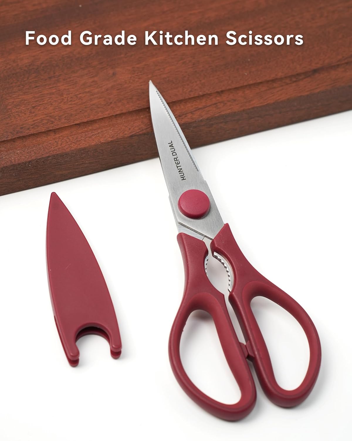 Kitchen Scissors for Food, HUNTER.DUAL Heavy Duty Come Apart Poultry Shears for Cooking, All Purpose for Cutting Chicken, Meat, Fish & Vegetables (Auqa, 8.35 Inch)