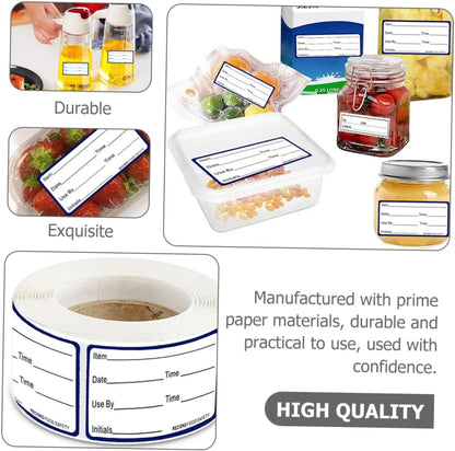2rolls Writable Food Date Sticker Labels Adhesive Food Storage Stickers for Containers Easy to Peel for Home Office Restaurant Organization Clean Without
