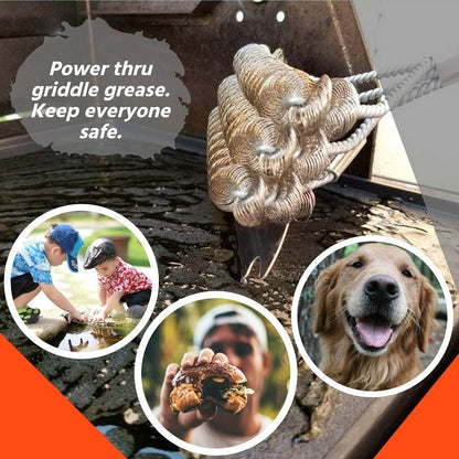 Bristle Free Grill Brush with Scraper - Safe BBQ Grill Cleaner Brush - 10-Inch BBQ Brush for Grill Cleaning Kit - Gifts for Grill Wizard