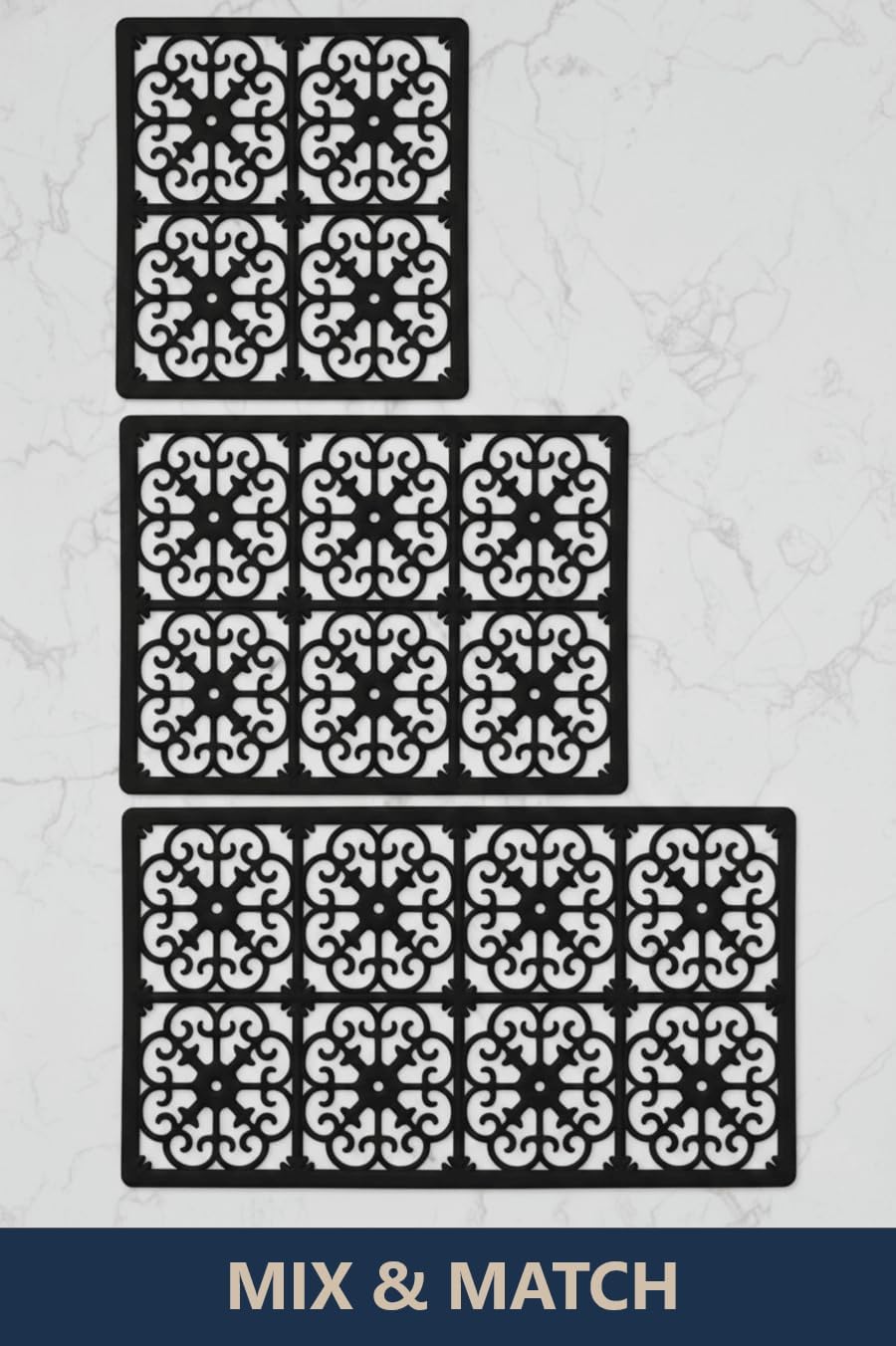 GASARÉ, Extra Large, Thick, Silicone Trivet for Hot Dishes, Pots, and Pans, Heat Resistant Mat for Countertop, Hot Pad for Kitchen, Easy to Clean, 16 x 12 x 3/8 Inches, White