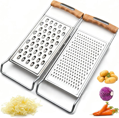 2 Pack Stainless Steel Handheld Grater Set,Coarse & Fine Kitchen Zester