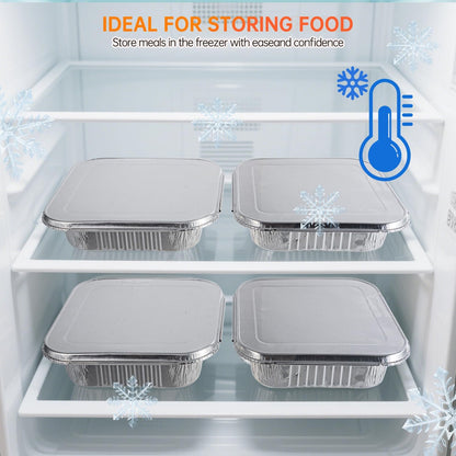 8x8 Aluminum Pans - 20 Pack Disposable Foil Pans, Heavy Duty Square Aluminum Baking & Roasting Trays for Meal Prep, Food Storage, Heating & Party Serving