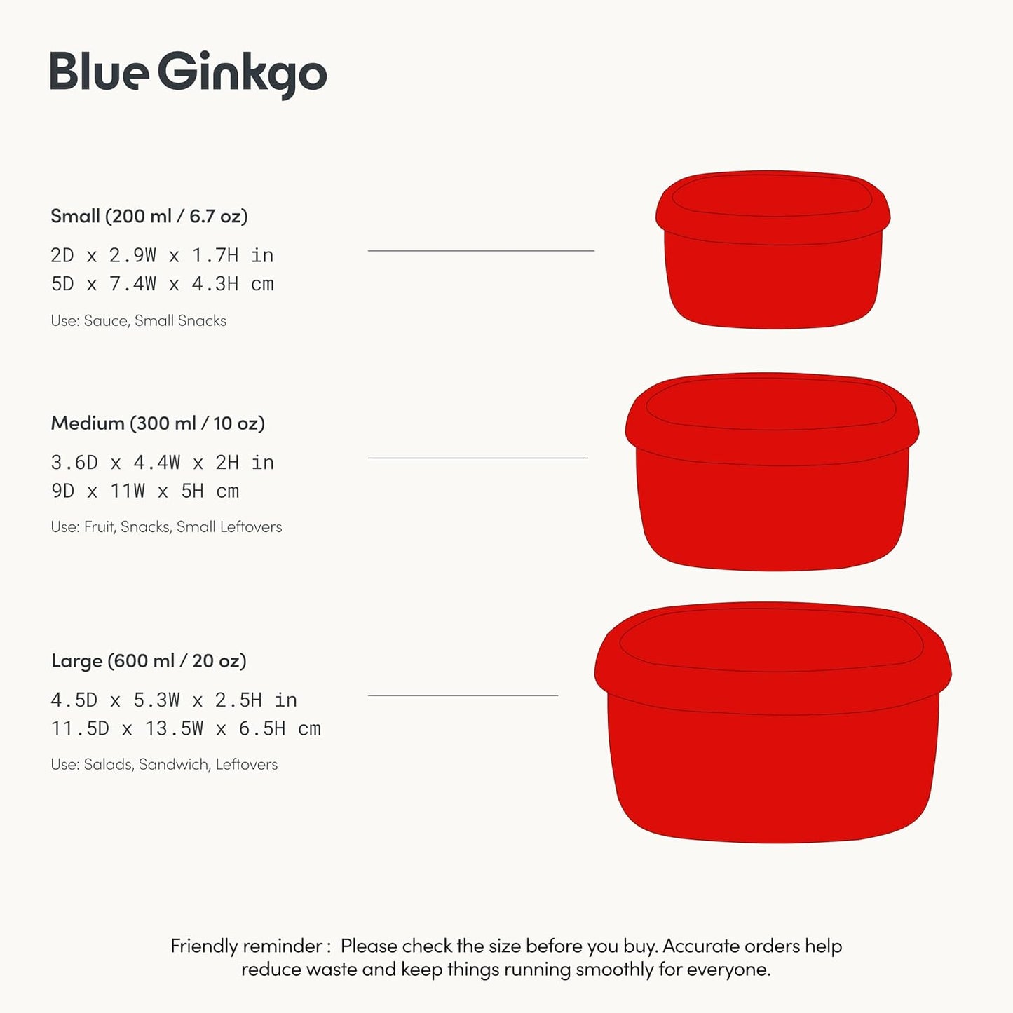 BLUE GINKGO Nesting Silicone Containers - Set of 3 Hard-Shell Silicone Food Storage Containers | BPA Free, Airtight, Dishwasher and Freezer Safe (6.7oz, 10oz, 20oz) - Green