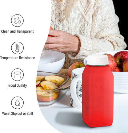 MT Products PET Plastic Juice Bottles 16 oz. - Clear Take-Out Containers (Pack of 12) - Made in USA