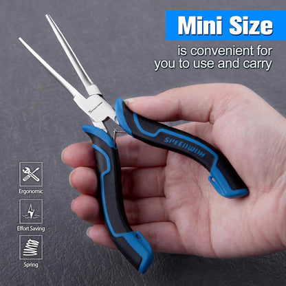 SPEEDWOX Long Reach Bent Needle Nose Pliers With Smooth Jaw Angled Needle Nose Pliers For Jewelry Making Fish Bone Pliers Tweezers Bent Chain Nose Pliers For Wire Bending And Small Object Gripping