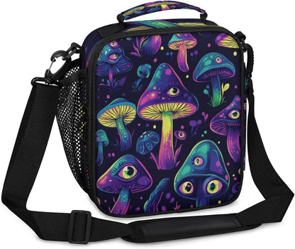 Insulated Lunch Box for Girls Kids Axolotl Lunch Bags Reusable Portable Lunchbox with Adjustable Shoulder Strap and Water Bottle Holder for Work School Travel