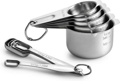 Spring Chef Stainless Steel Measuring Cups and Spoons w/Leveler