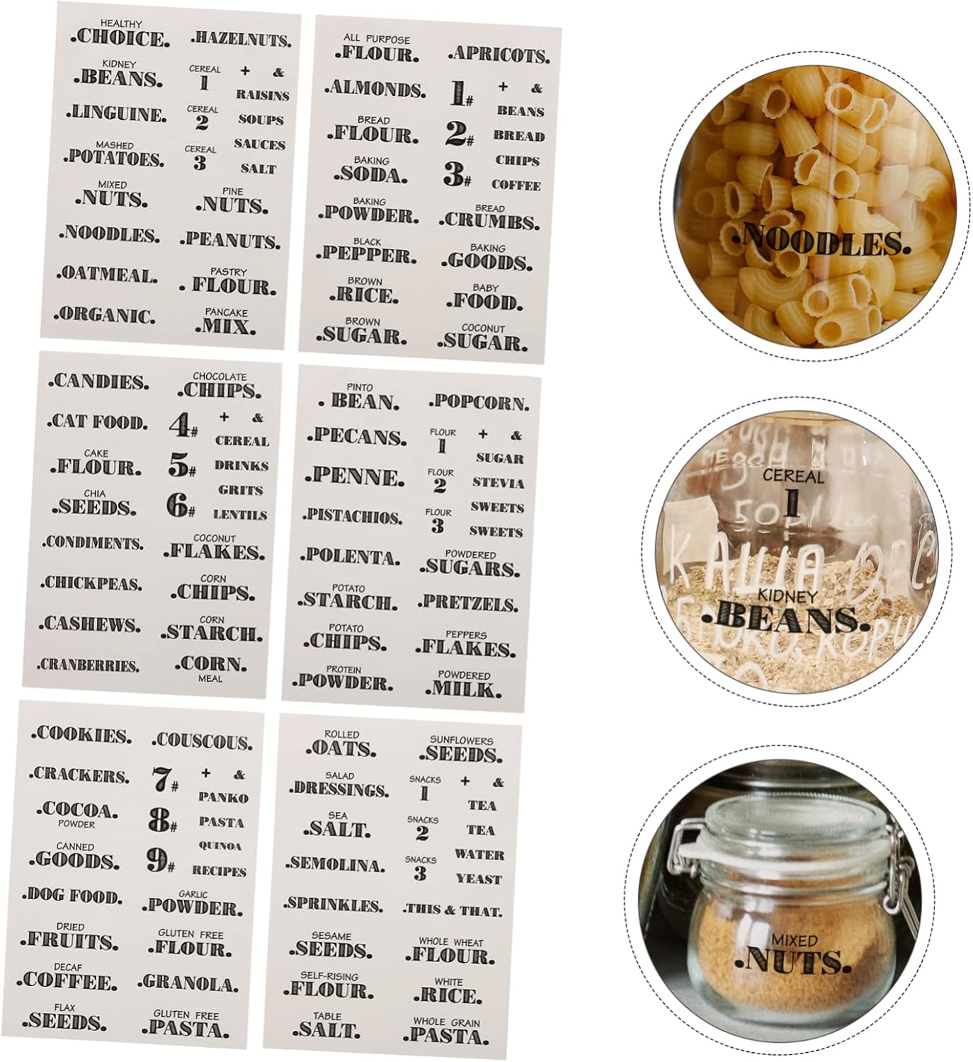 Lurrose 132-Piece Waterproof Food Organizer Labels Date Stickers for Food Storage for Fridge Pantry Use