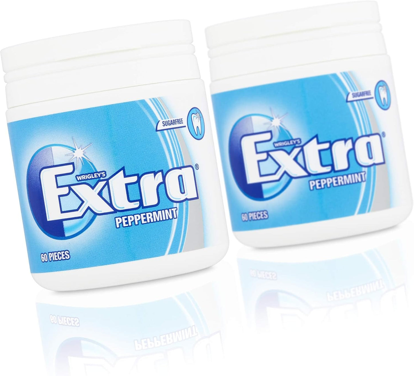 Extra White Chewing Gum Bottle, Sugar Free, Peppermint Flavour, 1 Bottle of 60 Pieces (Pack of 3)