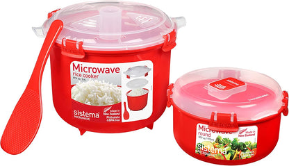 Sistema Heat & Eat Microwaveable Food Steamer with Removable Steamer Basket & Steam Release Vents, Large 3.2L Capacity, Dishwasher & Freezer-Safe, BPA-Free
