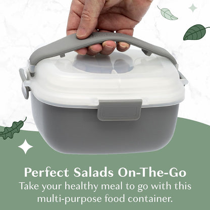 Goodful Stackable Lunch Box Container, Bento Style Food Storage with Removeable Compartments for Sandwich, Snacks, Toppings & Dressing, Leak-Proof and Made without BPA, 56-Ounce, Blue