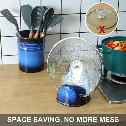 Nihow Ceramic Pot Lid Holder While Cooking for Kitchen Counter/Stove Top