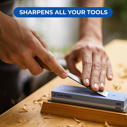 Sharp Pebble Whetstone Knife Sharpener – 1000/6000 Grit Sharpening Stone