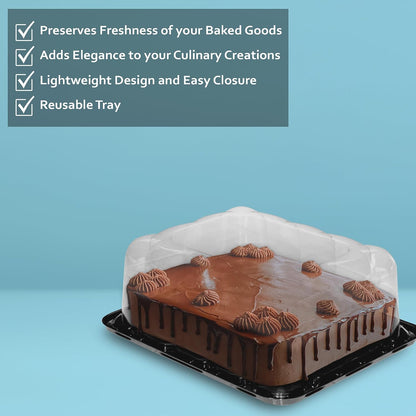 MT Products Round PET Plastic Cake Container 8" - Plastic Bakery Boxes (Pack of 5) - Made in the USA