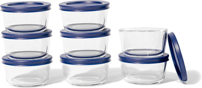 6-Piece Glass Food Storage Containers Set (3 Containers + 3 BPA-Free Lids) | 2-Cup, Leakproof | Microwave, Freezer, Oven & Dishwasher Safe | Ideal for Meal Prep & Pantry Organization, Pistachio