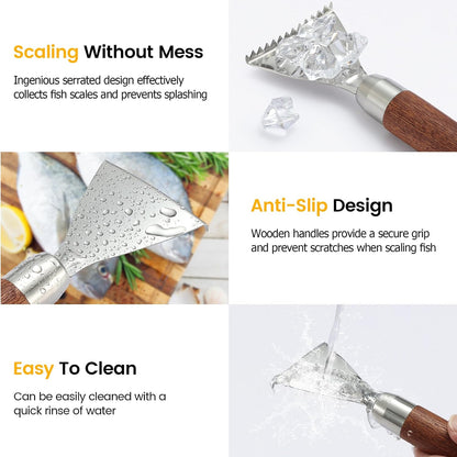 Fish Scaler Stainless Stee Fish Scale Remover Fish Descaler Fish Cleaner Fish Scraper Tool