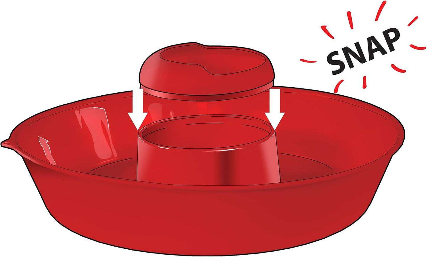 Jokari Less Mess Drip Free Chips and Dip 14 Inch Serving Bowl. Rimmed Platter to Scrape Extra Dip, Sauce, Queso, Salsa Guac or Dressing Off Chips, Fruit, Veggies, Soft or Hard Pretzels, Wings and More