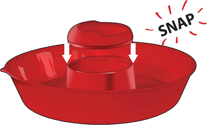 Jokari Less Mess Drip Free Chips and Dip 14 Inch Serving Bowl. Rimmed Platter to Scrape Extra Dip, Sauce, Queso, Salsa Guac or Dressing Off Chips, Fruit, Veggies, Soft or Hard Pretzels, Wings and More