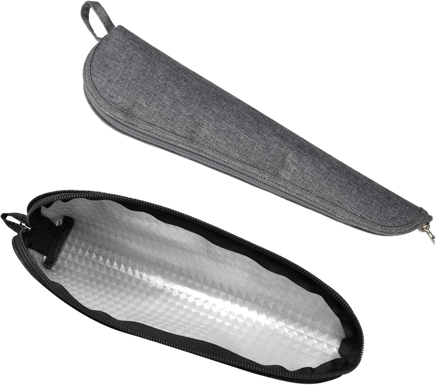 Aosbos Travel Utensil Sets Carrying Case Portable Cutlery Set Pouch Reusable Silverware Set Bag Stainless Steel Straws Pouch Chopsticks Knife Fork and Spoon Holder for Work Bento Box Lunch Bag, Grey