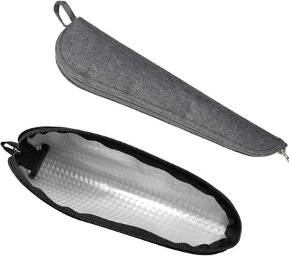 Aosbos Travel Utensil Sets Carrying Case Portable Cutlery Set Pouch Reusable Silverware Set Bag Stainless Steel Straws Pouch Chopsticks Knife Fork and Spoon Holder for Work Bento Box Lunch Bag, Grey