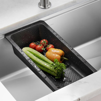 KRAUS Expandable Colander for Kitchen Sink/Over the Sink Colander, Lt Grey