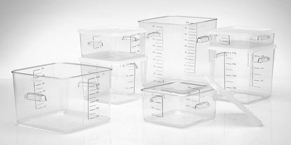 Rubbermaid Commercial Products Space Saving Square Food Storage Container 6 Quart Clear for Kitchen/Sous Vide/Meal Prep