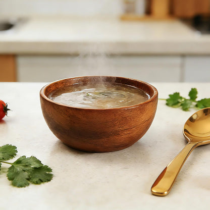 Acacia Wooden Bowls Set, Small Pinch Bowls for Sauces/Dips/Condiments, Mini Serving Bowls for Snacks/Appetizers/Side Dishes/Charcuterie Board, 3 oz Wooden Ramekins, Handmade Reusable, 4 pcs
