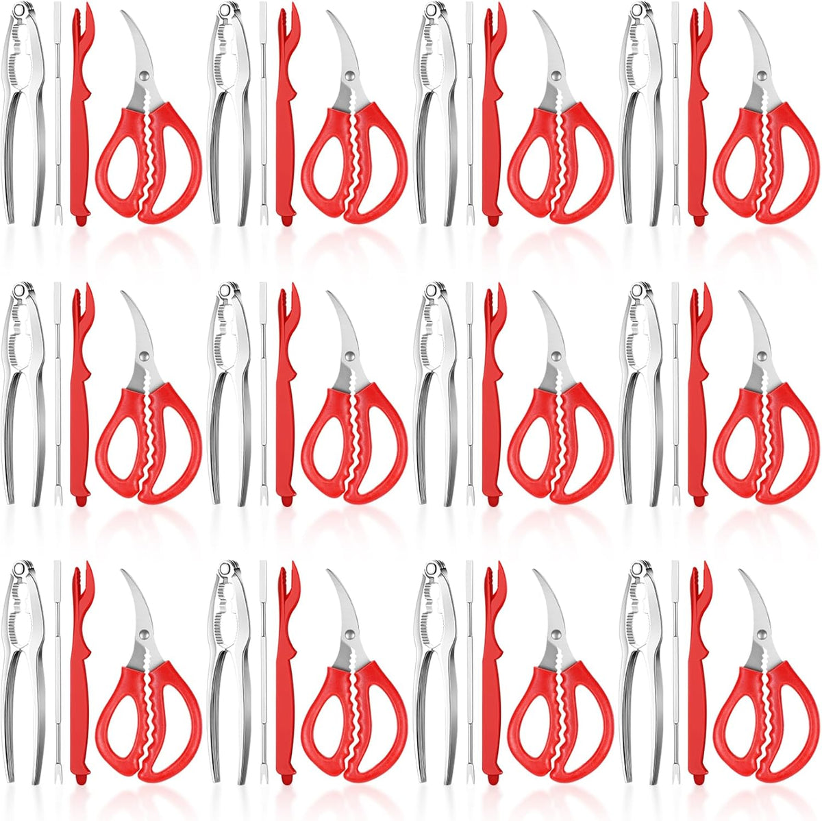 Zhehao 49 Pcs Seafood Tools Set Includes Crab Crackers, Lobster Shellers, Crab Leg Forks, Seafood Scissors and Storage Bag Nut Cracker Set for Party Supplies