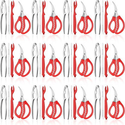 Zhehao 49 Pcs Seafood Tools Set Includes Crab Crackers, Lobster Shellers, Crab Leg Forks, Seafood Scissors and Storage Bag Nut Cracker Set for Party Supplies