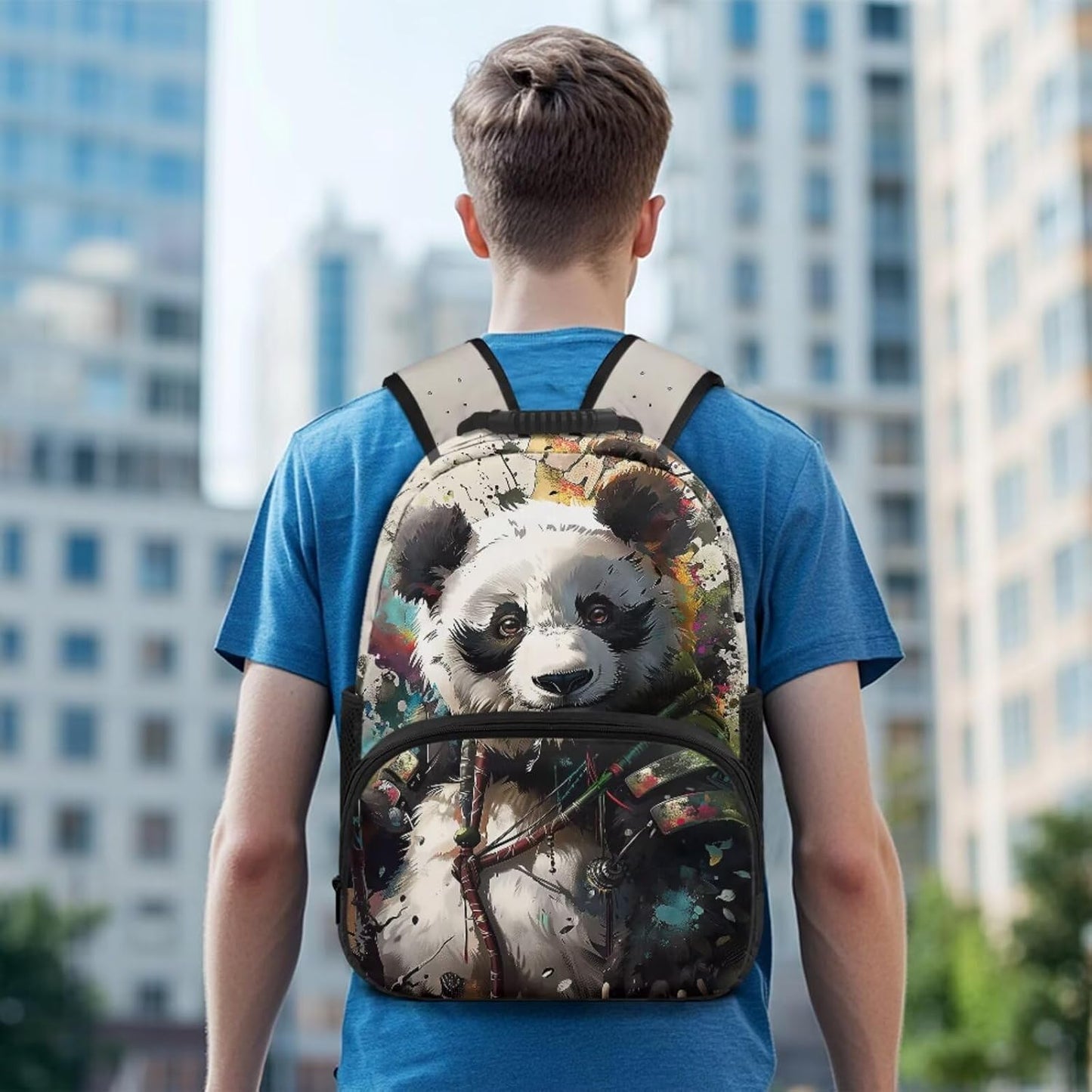 Highland Cow Backpack with Lunch Box Set for Kids Sunflower School Backpack for Girls Boys Back to School Bag Student Travel Backpacks Reusable Utensils Pen Case Water Bottle Bag 5PCS