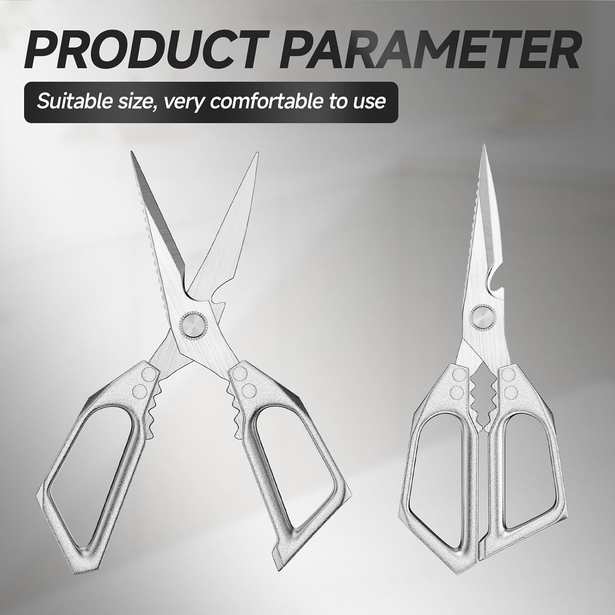 2-Pack Heavy Duty Stainless Steel Kitchen Scissors