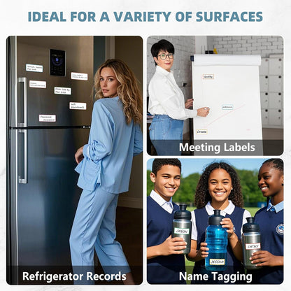 PPB Dry Erase Labels Sticky Notes for Containers, Reusable Waterproof Removable Stickers for Storage Bins, Freezer, Kitchen, Classroom, Whiteboard, All Purpose Use (1.2”x 2”, Multicolor, 60 Dots)