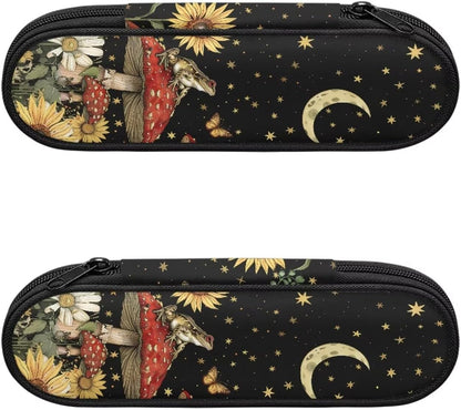 Travel Cutlery Set with Case for Kids Portable Utensil Case Reusable Silverware Pouch for School Travel Lunch Capybara Flower