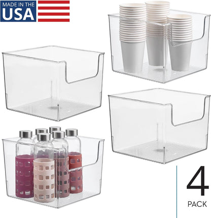 iDesign Open-Front Storage Bin, Clear | Kitchen, Pantry, Bathroom, Home Office, Made in USA