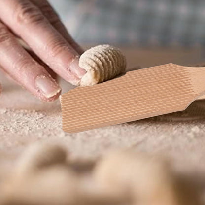 Gnocchi Board Paddle Curved Texturing Tool, Easy Dough Shaping for Home Kitchen Beechwood 9 x 5 Inch 1 Piece