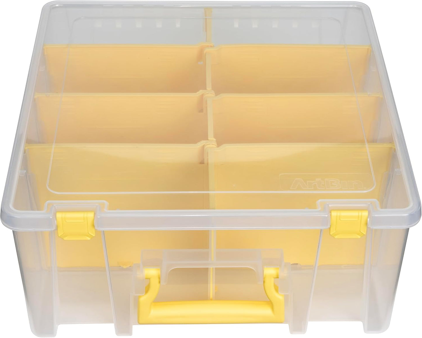 ArtBin 6990SO Super Satchel Double Deep Compartment Box - Art Storage with 8 Removable Compartments, Smart Closure for Craft Supplies (Gold - Pack of 1)