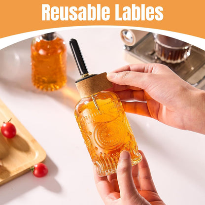 Baalaka Syrup Bottles, Glass Coffee Syrup Dispenser Set, 2-Pack, 7 oz Each