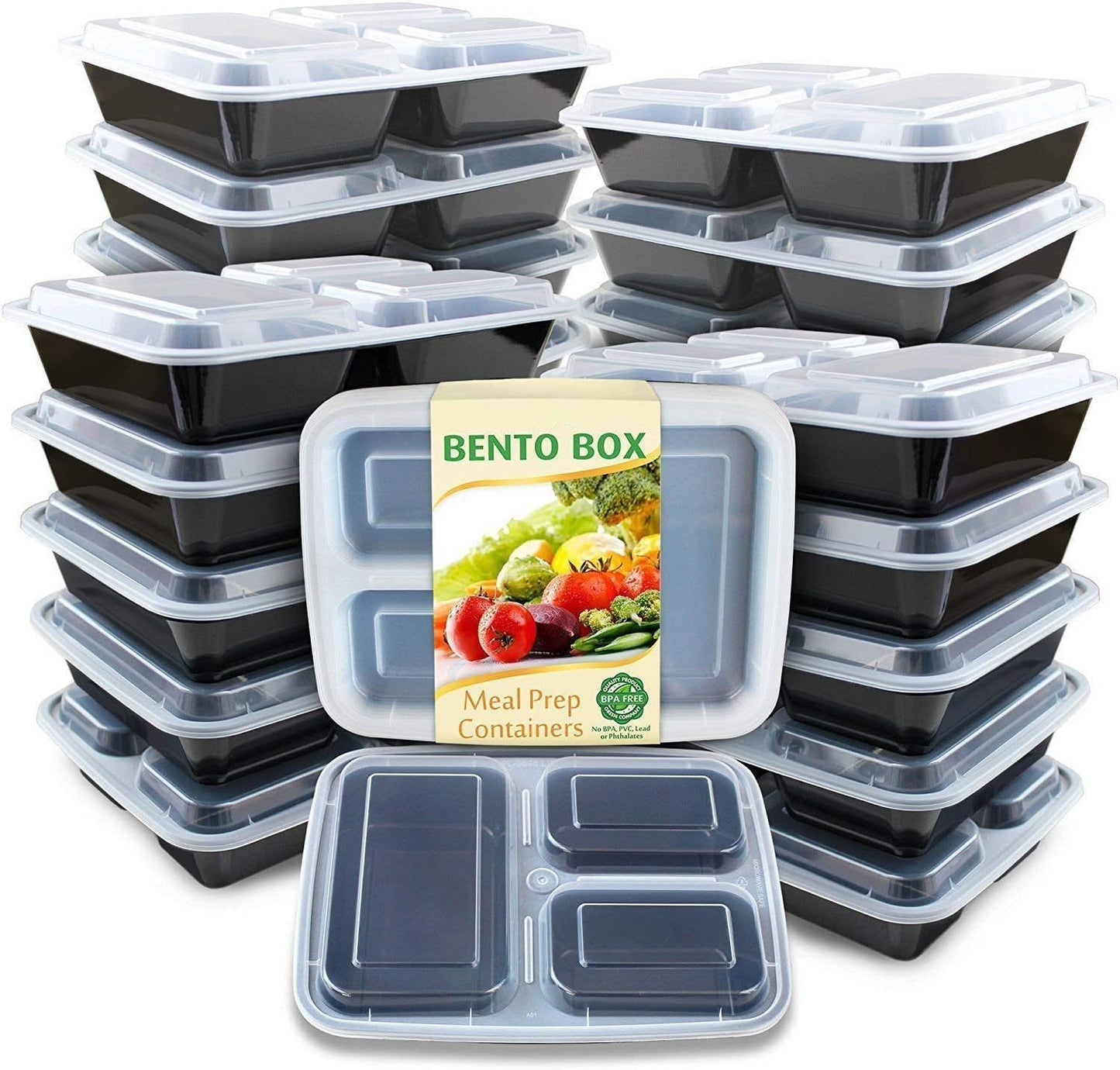 Enther Meal Prep Containers Single Lids Food Storage Bento BPA Free | Stackable | Reusable Lunch Boxes, Microwave/Dishwasher/Freezer Safe Portion Control (28 oz), 12 Pack 1 Compartment
