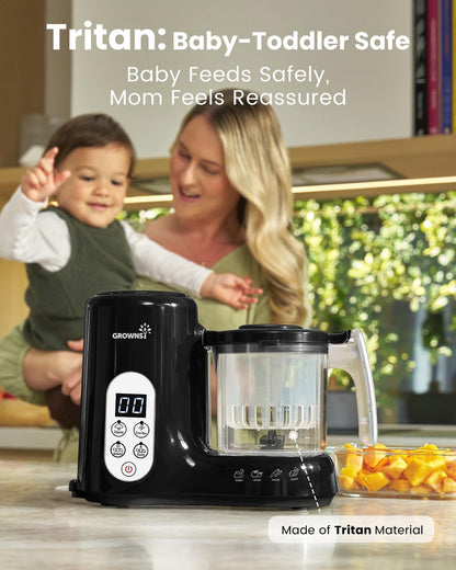 Grownsy Baby Food Maker, Steamer & Blender Baby Food Processor, White