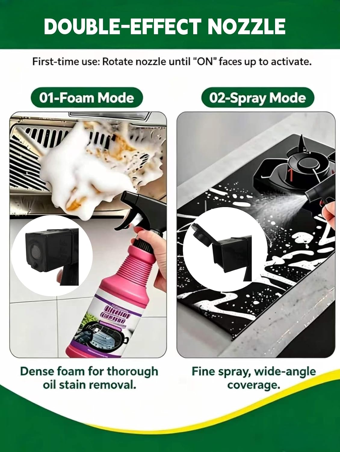 2026 Upgraded High-Concentration BBQ Grill Cleaner Foam - Heavy Duty Kitchen Degreaser Spray for Oven, Stove Top, Range Hood, Stainless Steel Grates - Stubborn Tar & Aged Grease Remover, 120ml