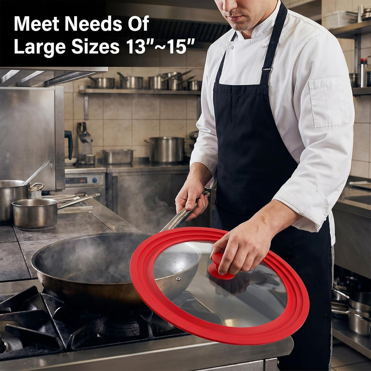 13-14-15 in Universal Pan Lid for Pots, Pans, Diameter Cookware
