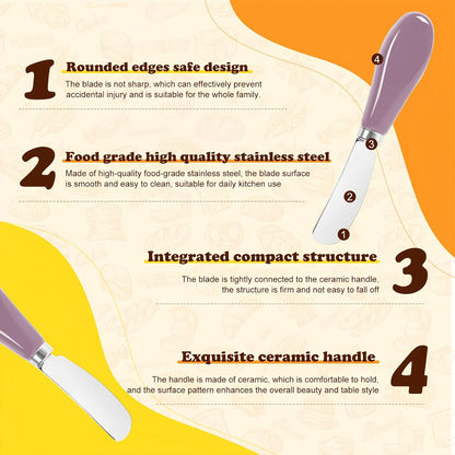 Butter Spreader Knife Set, 2 Pack Butter Knives and Cheese Knives