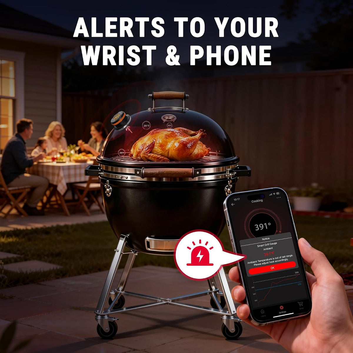 TempPro TempGauge Bluetooth Grill Thermometer with LCD Display & App Alerts