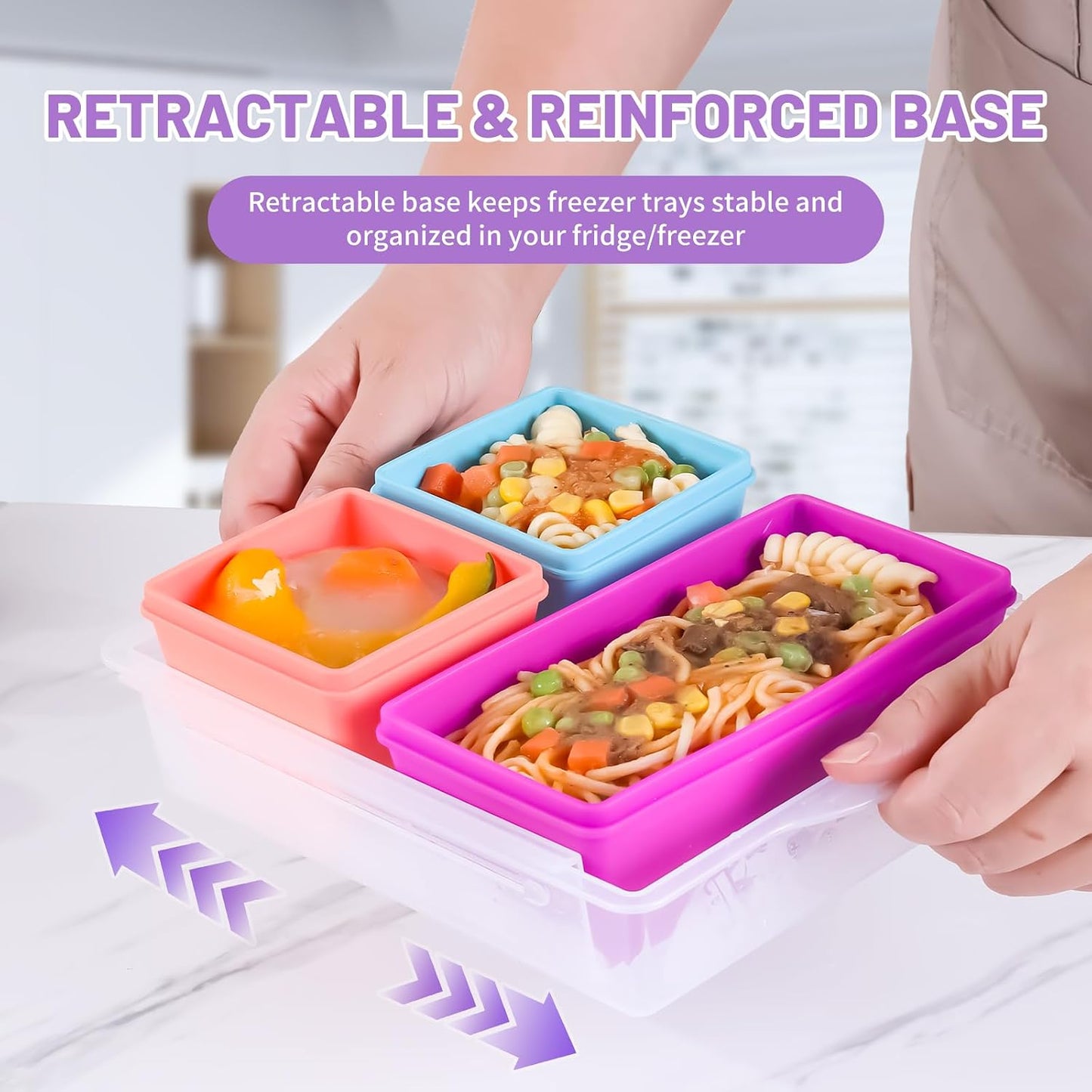 Gemice 1-Cup Silicone Freezer Molds with Lids, Individual 4-Pack Portion Soup Cubes Freezer Trays for Food Storage, Oven & Dishwasher Safe, BPA-Free, Silicone Freezer Containers for Meal Prep