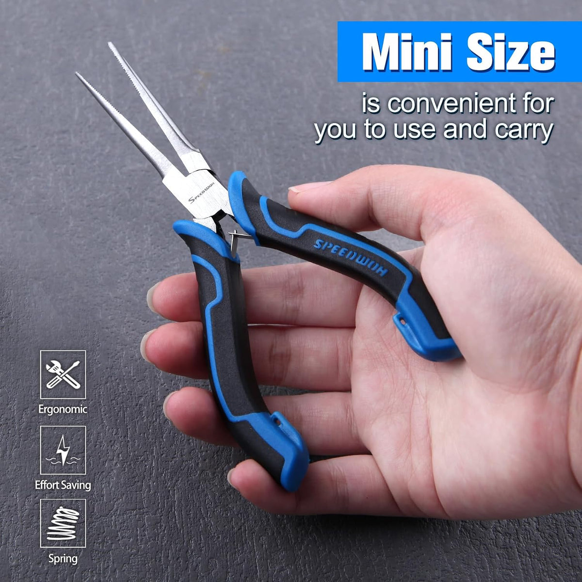 SPEEDWOX Long Reach Bent Needle Nose Pliers With Smooth Jaw Angled Needle Nose Pliers For Jewelry Making Fish Bone Pliers Tweezers Bent Chain Nose Pliers For Wire Bending And Small Object Gripping