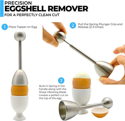 Stainless Steel Egg Topper & Perfect Egg Shell Opener for Soft Boiled Eggs