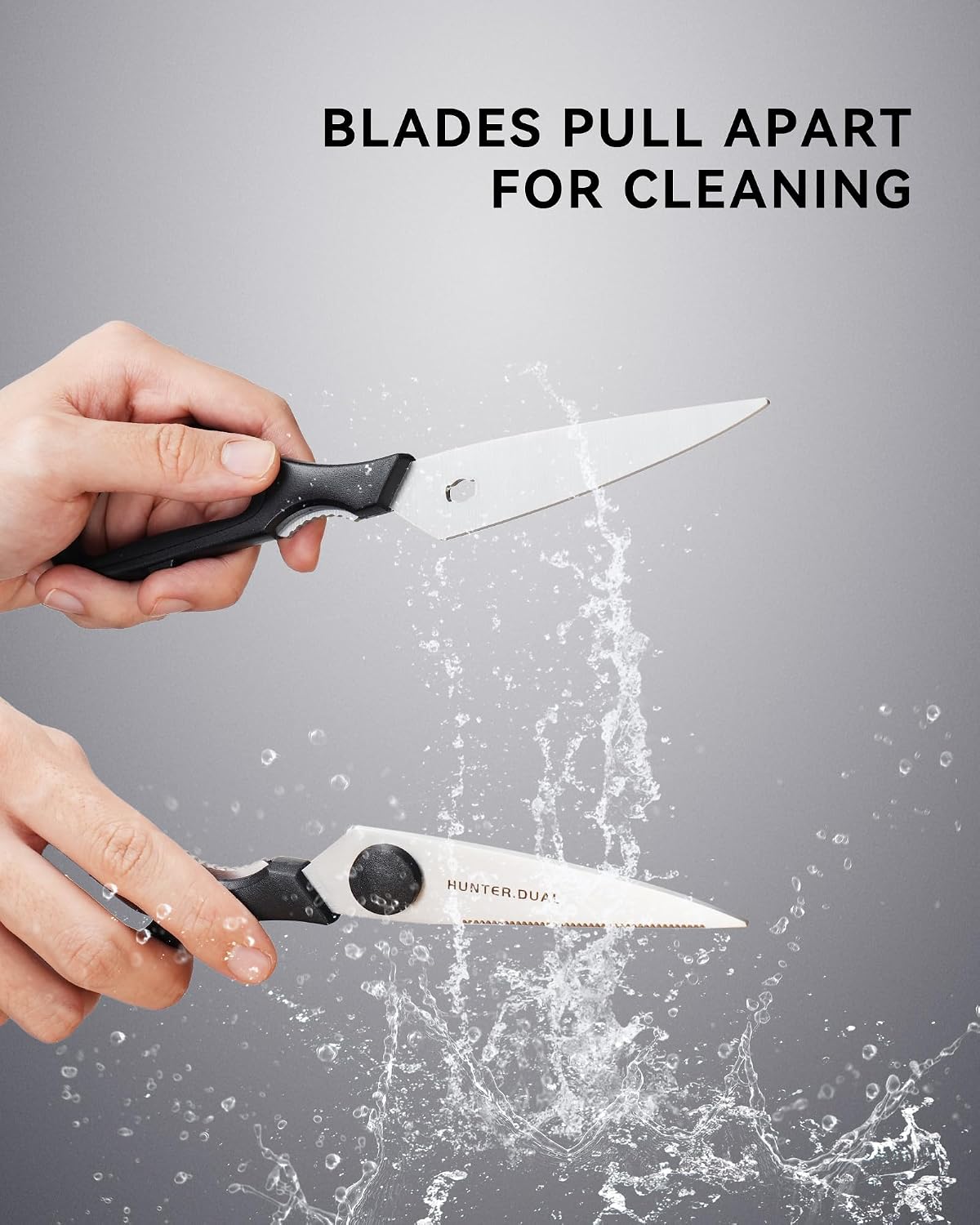 Kitchen Scissors for Food, HUNTER.DUAL Heavy Duty Come Apart Poultry Shears for Cooking, All Purpose for Cutting Chicken, Meat, Fish & Vegetables (Auqa, 8.35 Inch)