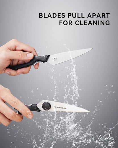 Kitchen Scissors for Food, HUNTER.DUAL Heavy Duty Come Apart Poultry Shears for Cooking, All Purpose for Cutting Chicken, Meat, Fish & Vegetables (Auqa, 8.35 Inch)